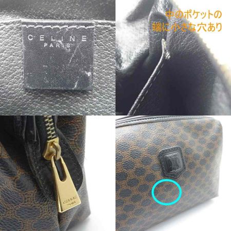  CELINE セリーヌ ポーチ　マカダム DM97/2 ダークブラウン 一部地域を除き送料無料