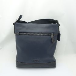 ◆◆ COACH コーチ グラハム フラット クロスボディー ショルダーバッグ F72514 ネイビー Bランク