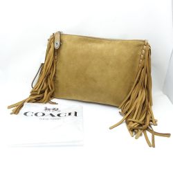 ◆◆ COACH コーチ フリンジクラッチバッグ 86840 ブラウン Aランク