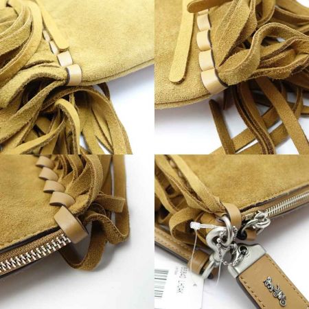  COACH コーチ フリンジクラッチバッグ 86840 ブラウン