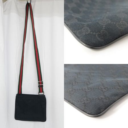  GUCCI グッチ ショルダーバッグ　GGキャンバス　シェリーライン 146309 ブラック 一部地域を除き送料無料