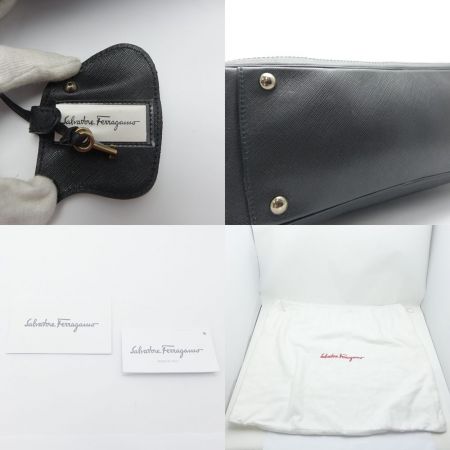  Ferragamo フェラガモ ダブルガンチーニ　ミニボストン　ハンドバッグ DH-21 B102 ブラック