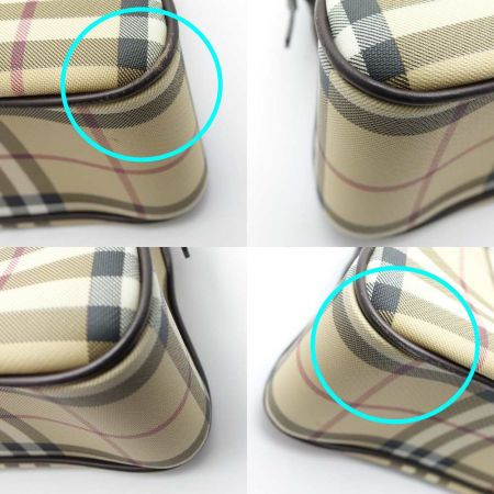  BURBERRY バーバリー ハンドバッグ　ベージュ　ノバチェック　PVC　塩ビ ブラウン 一部地域を除き送料無料
