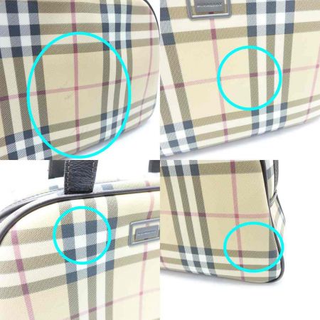  BURBERRY バーバリー ハンドバッグ　ベージュ　ノバチェック　PVC　塩ビ ブラウン 一部地域を除き送料無料