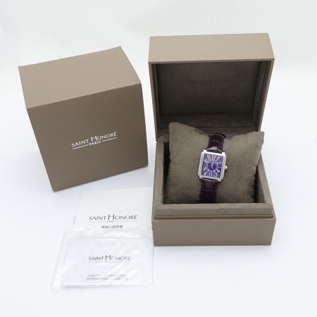  saint honore クオーツ腕時計　パープル DN  一部地域を除き送料無料
