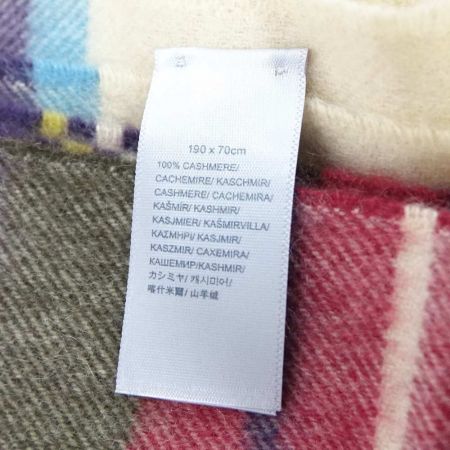  JOHNSTONES マフラー　チェック柄　100％カシミア　190×70cm