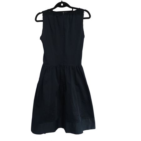  FENDI フェンディ ワンピース ノースリーブ ギャザー フレア コットン  サイズ40 ネイビー