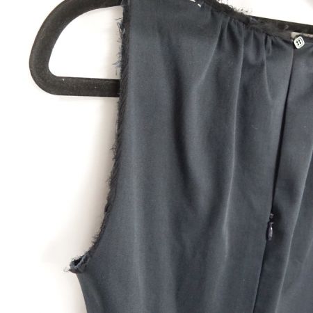  FENDI フェンディ ワンピース ノースリーブ ギャザー フレア コットン  サイズ40 ネイビー