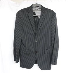 ◆◆ BURBERRY BLACK LABEL バーバリーブラックレーベル シングルスーツ　ストライプ ブラック 一部地域を除き送料無料 Bランク