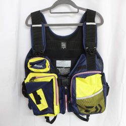 ◆◆ DAIWA ダイワ フローティングジャケット DF-6401 ネイビー x イエロー 一部地域を除き送料無料 Aランク