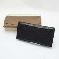 ◆◆  クロコダイル JRA付 長財布 ブラック 一部地域を除き送料無料 Aランク