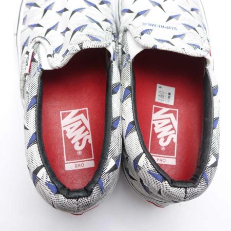  VANS×Supreme スリッポン　26cm 721454 グレー×ブルー 一部地域を除き送料無料