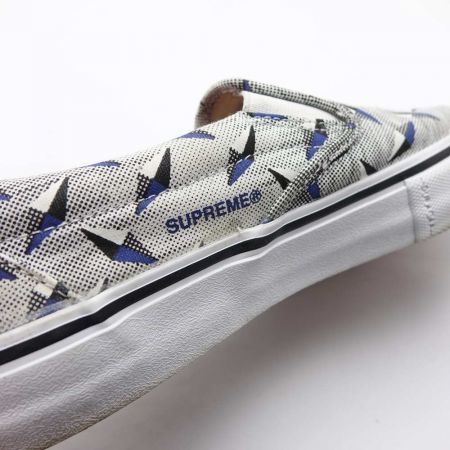  VANS×Supreme スリッポン　26cm 721454 グレー×ブルー 一部地域を除き送料無料