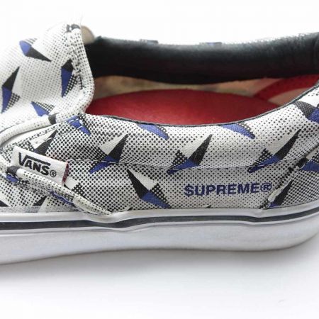  VANS×Supreme スリッポン　26cm 721454 グレー×ブルー 一部地域を除き送料無料