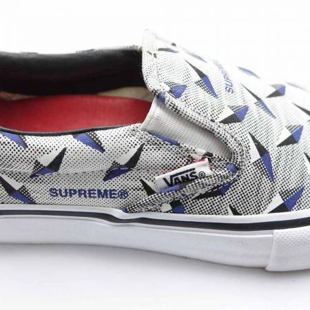  VANS×Supreme スリッポン　26cm 721454 グレー×ブルー 一部地域を除き送料無料
