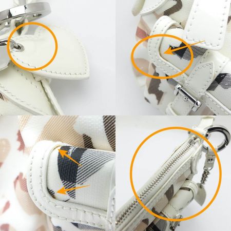  BURBERRY バーバリー ワンショルダーバッグ　ハート柄　黄ばみあり ホワイト 一部地域を除き送料無料