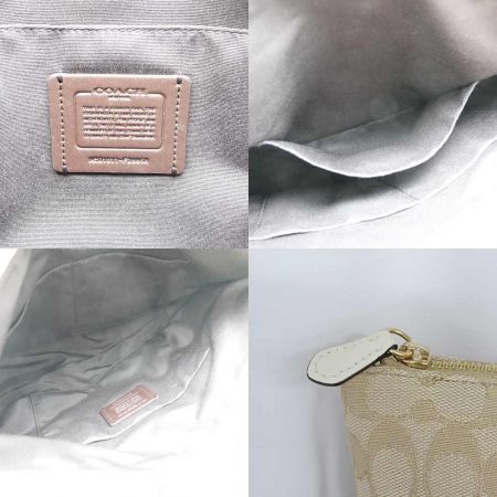  COACH コーチ アウトライン シグネチャー キャンバス ジップ トップ F29958 ベージュ 一部地域を除き送料無料