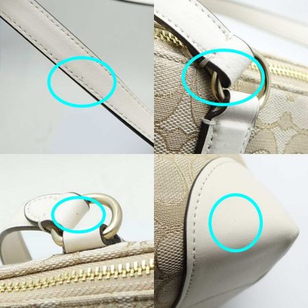  COACH コーチ アウトライン シグネチャー キャンバス ジップ トップ F29958 ベージュ 一部地域を除き送料無料