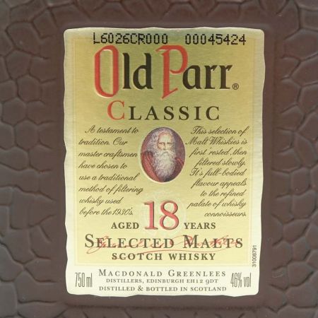  Old Parr オールドパー  モルトウィスキー スコッチ 18年　750ml　46％ 【一部地域を除き送料無料】 未開栓
