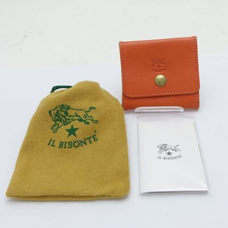  IL BISONTE イルビゾンテ コインケース　布袋付 内部ヨゴレ有 オレンジ