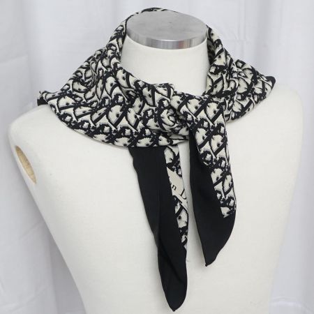  Christian Dior クリスチャンディオール 大判スカーフ　3枚セット ブラック 【一部地域を除き送料無料】