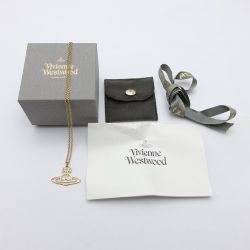 ◆◆ Vivienne Westwood ヴィヴィアン・ウエストウッド オーブ　ネックレス　 thin lines flat orb pendant 【送料無料】 Bランク