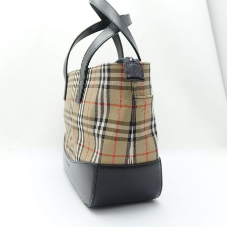  BURBERRY バーバリー ハンドバッグ　チェック ブラウン x ブラック 一部地域を除き送料無料