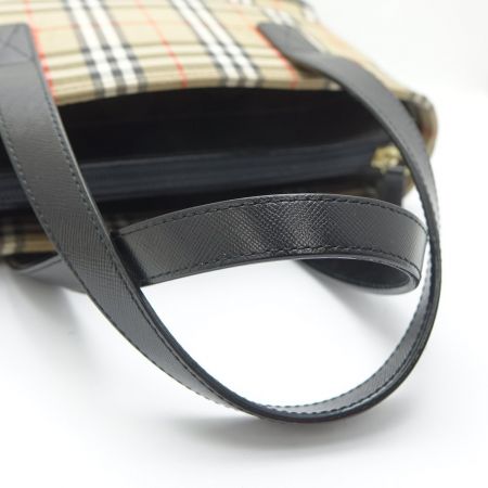  BURBERRY バーバリー ハンドバッグ　チェック ブラウン x ブラック 一部地域を除き送料無料