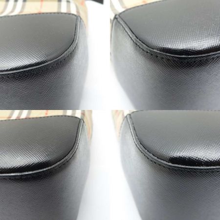  BURBERRY バーバリー ハンドバッグ　チェック ブラウン x ブラック 一部地域を除き送料無料