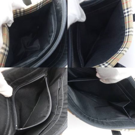  BURBERRY バーバリー ハンドバッグ　チェック ブラウン x ブラック 一部地域を除き送料無料