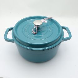 ◆◆ STAUB ストウブ ピコ・ココットラウンド　22cm　2.6L ミント 一部地域を除き送料無料 Aランク