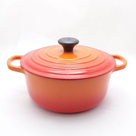  LE CREUSET ルクルーゼ ココットロンド　20cm　鍋 オレンジ 一部地域を除き送料無料
