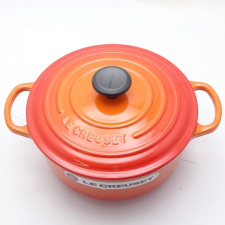  LE CREUSET ルクルーゼ ココットロンド　20cm　鍋 オレンジ 一部地域を除き送料無料