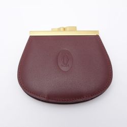 ◆◆ Cartier カルティエ がま口 コインケース  エンジ 【送料無料】 Aランク