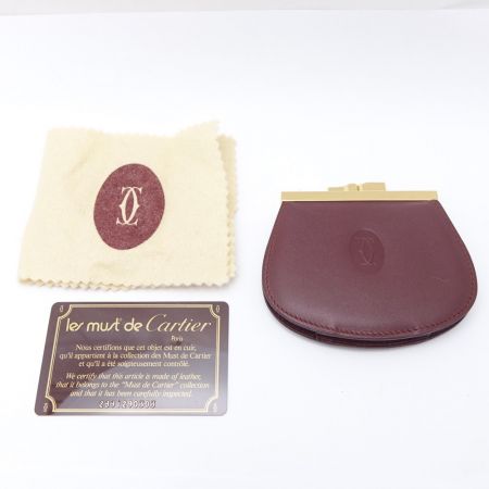  Cartier カルティエ がま口 コインケース  エンジ 【送料無料】