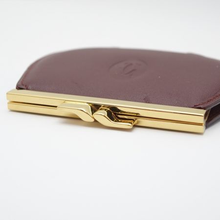  Cartier カルティエ がま口 コインケース  エンジ 【送料無料】