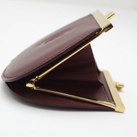  Cartier カルティエ がま口 コインケース  エンジ 【送料無料】