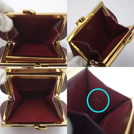  Cartier カルティエ がま口 コインケース  エンジ 【送料無料】