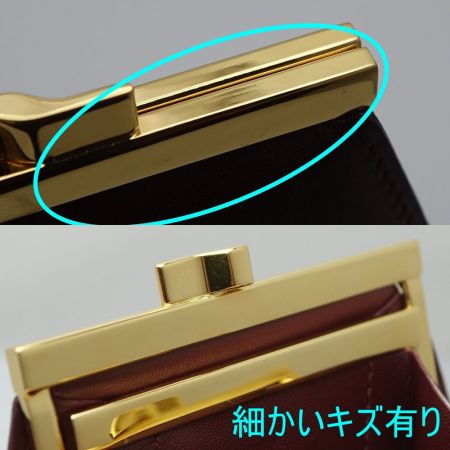  Cartier カルティエ がま口 コインケース  エンジ 【送料無料】