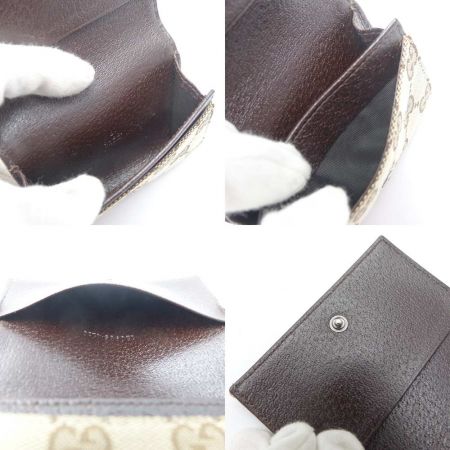  GUCCI グッチ カードケース　GG 　レザー　箱付 120965-4276 ブラウン 【送料無料】