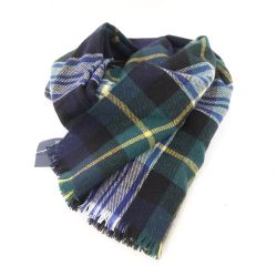 ◆◆ Johnstons ジョンストンズ カシミア100％　スカーフ　チェック グリーン x イエロー 【送料無料】 Sランク