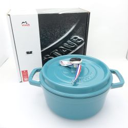 ◆◆ STAUB ストウブ ピコ・ココットラウンド　22cm　2.6L ミント 一部地域を除き送料無料 Sランク