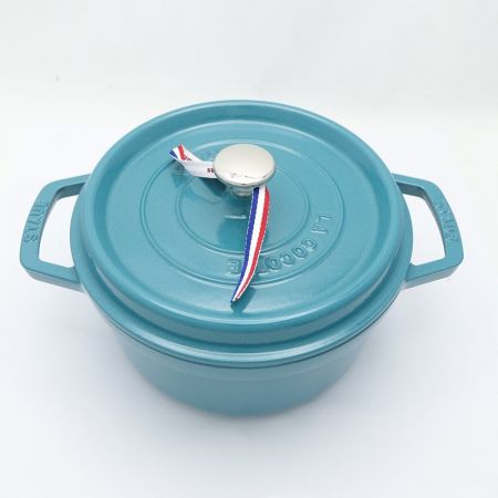  STAUB ストウブ ピコ・ココットラウンド　22cm　2.6L ミント 一部地域を除き送料無料