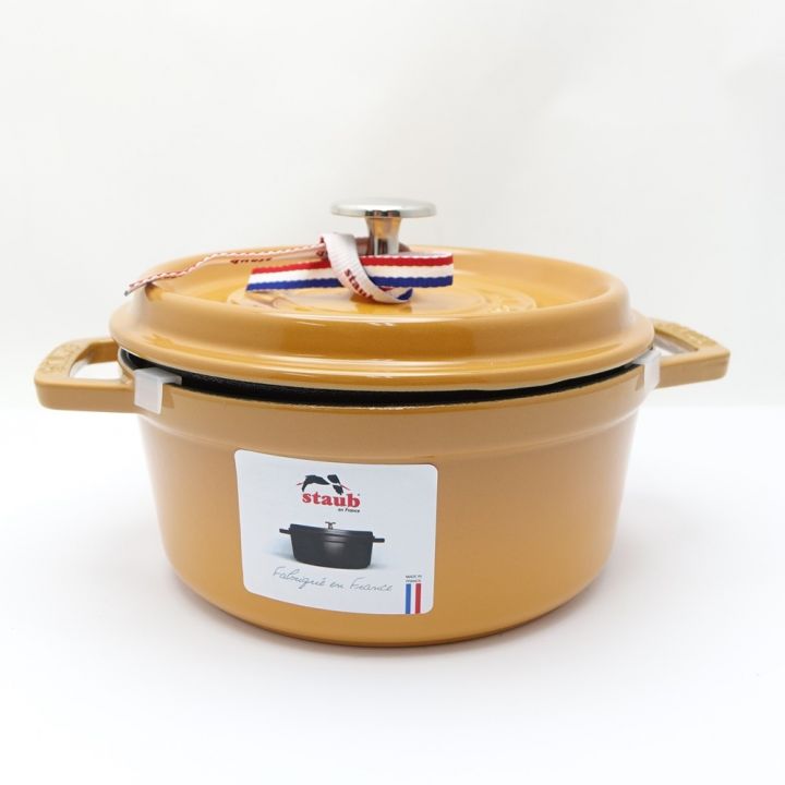 STAUB ストウブ ピコ・ココットラウンド 18cm 1.7L 鍋 マスタード 【一部地域を除き送料無料】｜中古｜なんでもリサイクルビッグバン