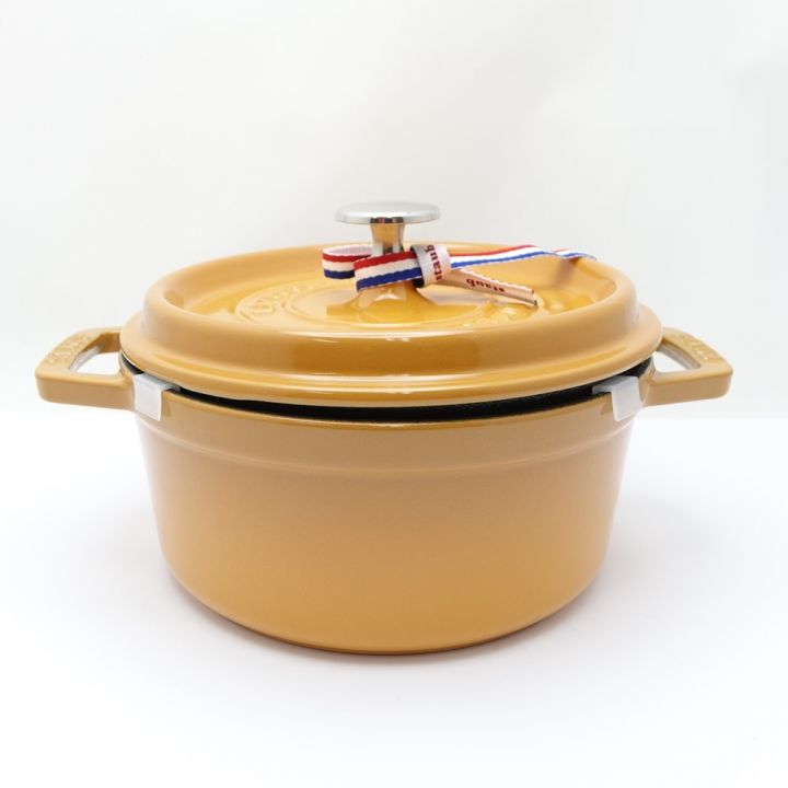 STAUB ストウブ ピコ・ココットラウンド 18cm 1.7L 鍋 マスタード 【一部地域を除き送料無料】｜中古｜なんでもリサイクルビッグバン