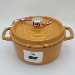 ◆◆ STAUB ストウブ ピコ・ココットラウンド　18cm　1.7L マスタード 一部地域を除き送料無料 Aランク