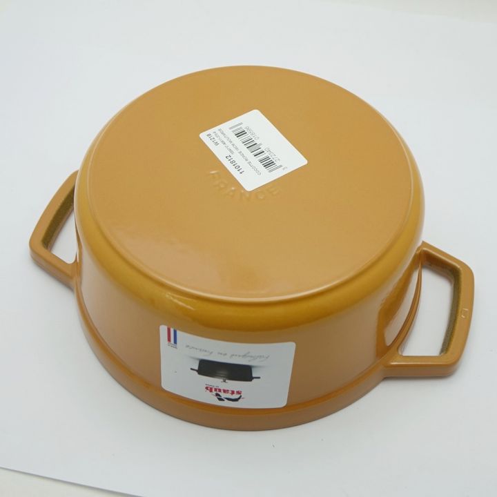 STAUB ストウブ ピコ・ココットラウンド 18cm 1.7L マスタード 一部地域を除き送料無料｜中古｜なんでもリサイクルビッグバン