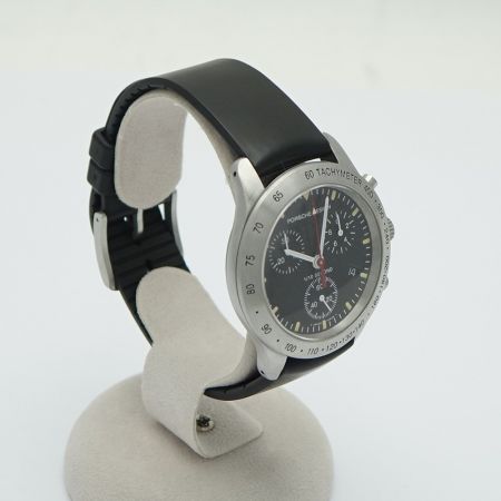  PORSCHE DESIGN クォーツ 箱付 ラバー ブラック エテルナ/2022.2電池交換 6600.41 一部地域を除き送料無料