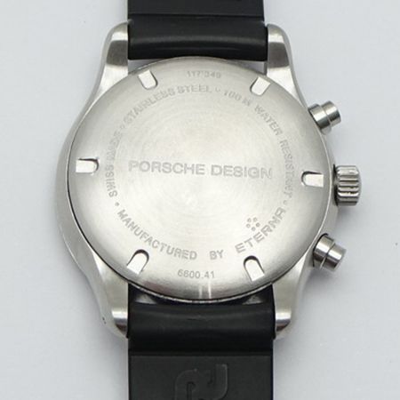  PORSCHE DESIGN クォーツ 箱付 ラバー ブラック エテルナ/2022.2電池交換 6600.41 一部地域を除き送料無料