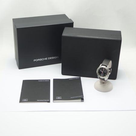  PORSCHE DESIGN クォーツ 箱付 ラバー ブラック エテルナ/2022.2電池交換 6600.41 一部地域を除き送料無料